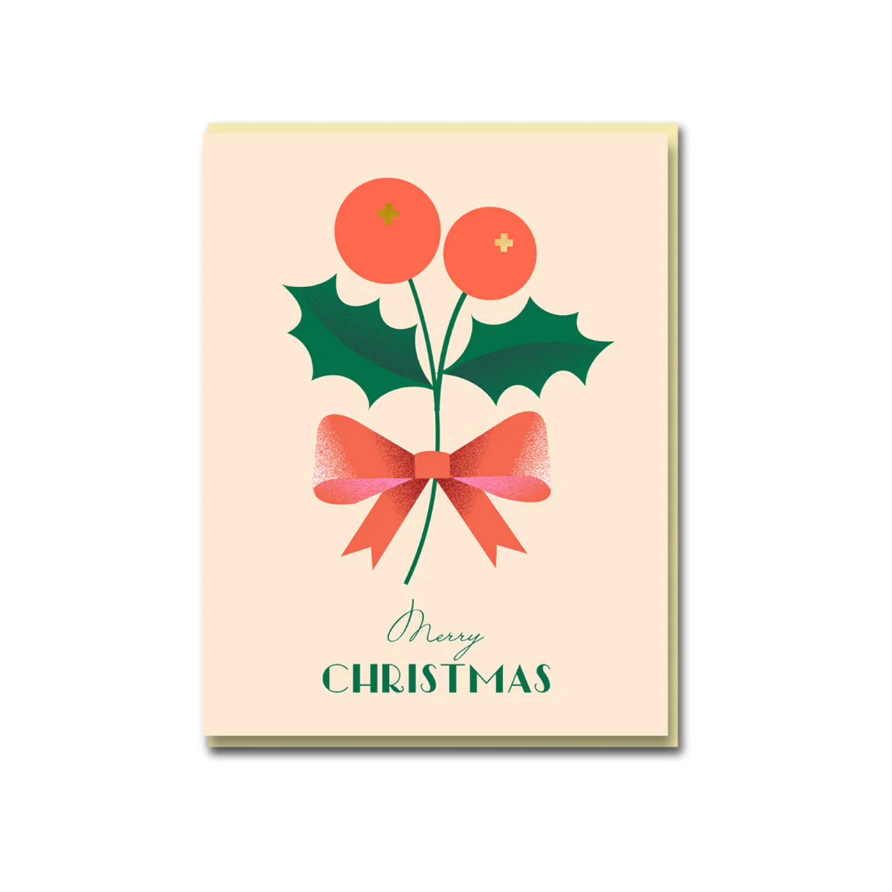 Holly Bow Greeting Card