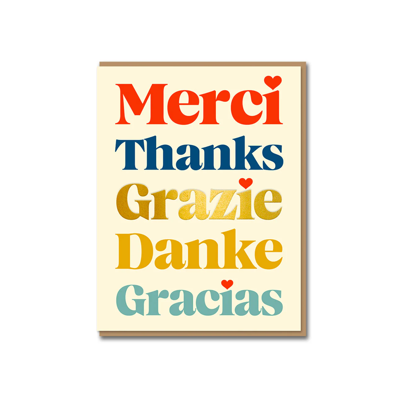 Merci-Thanks-Gracias Greeting Card