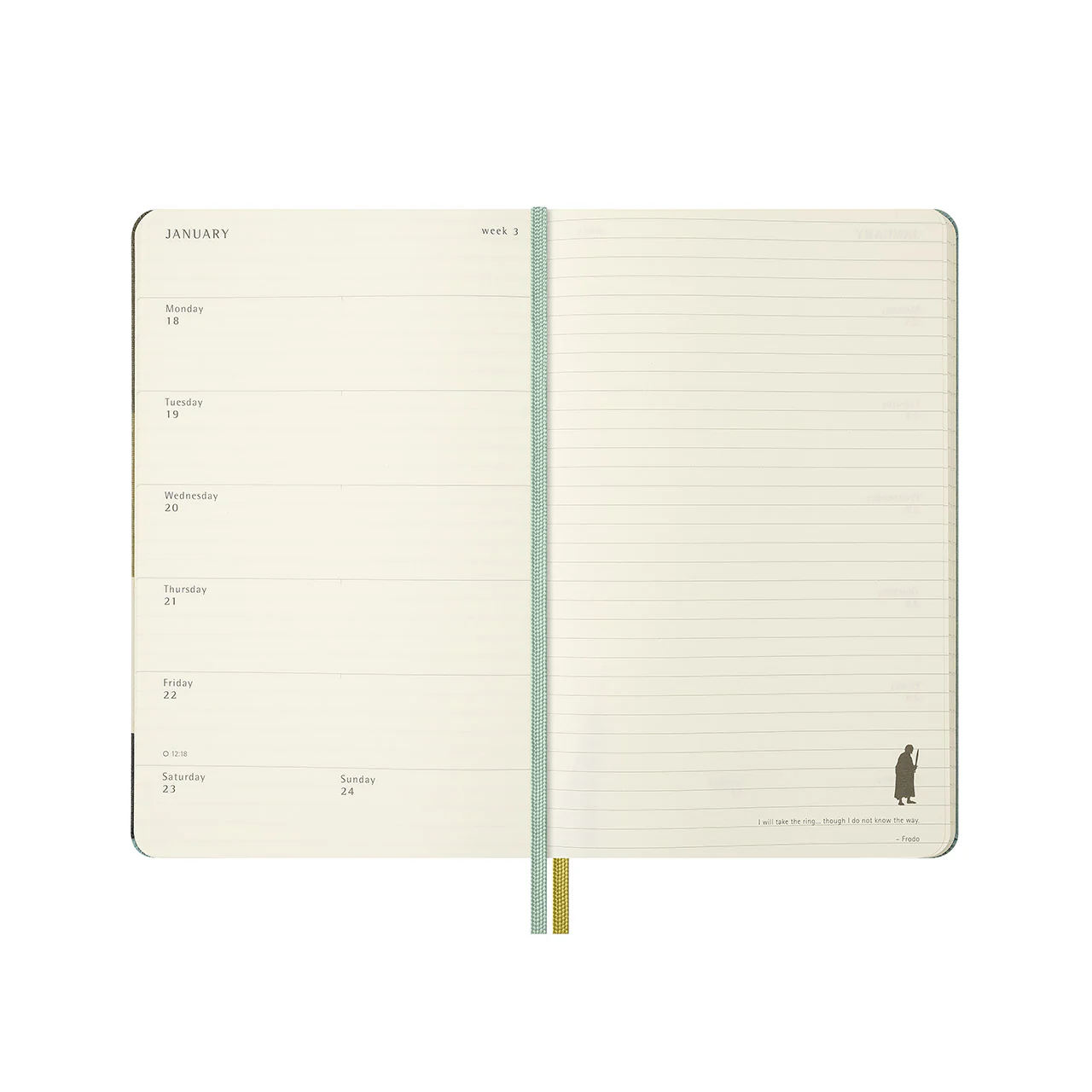 2026-27 Lord of the Rings 18 Month Weekly Notebook Hard Cover Diary Large - Image 4