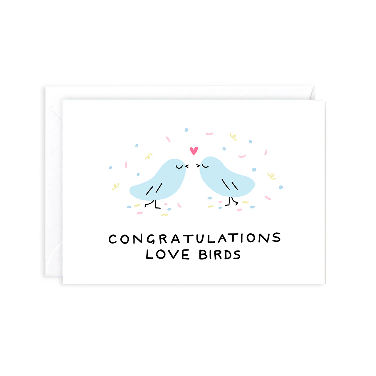 Congrats Love Birds Greeting Card
