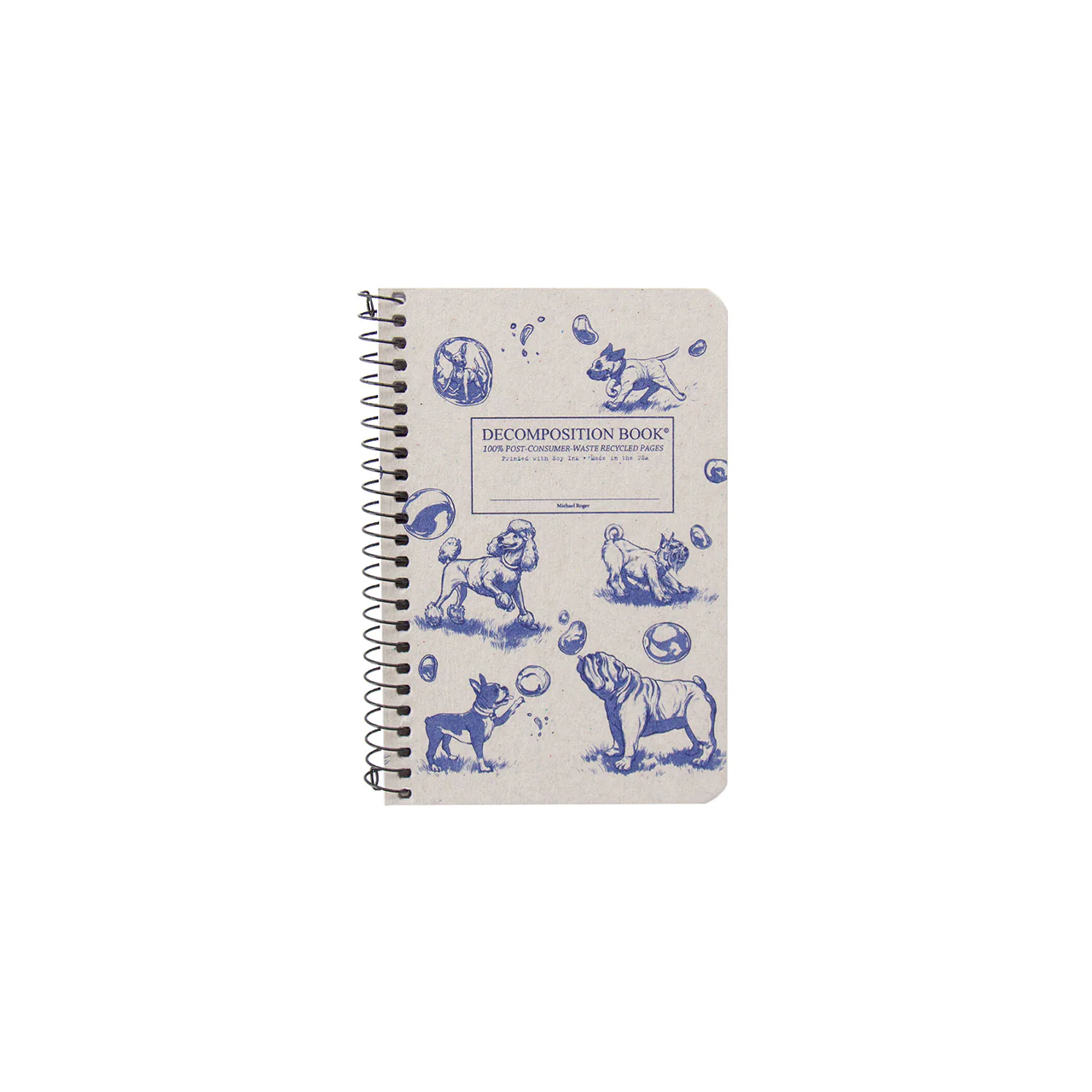 Dogs and Bubbles Pocket Spiral Notebook