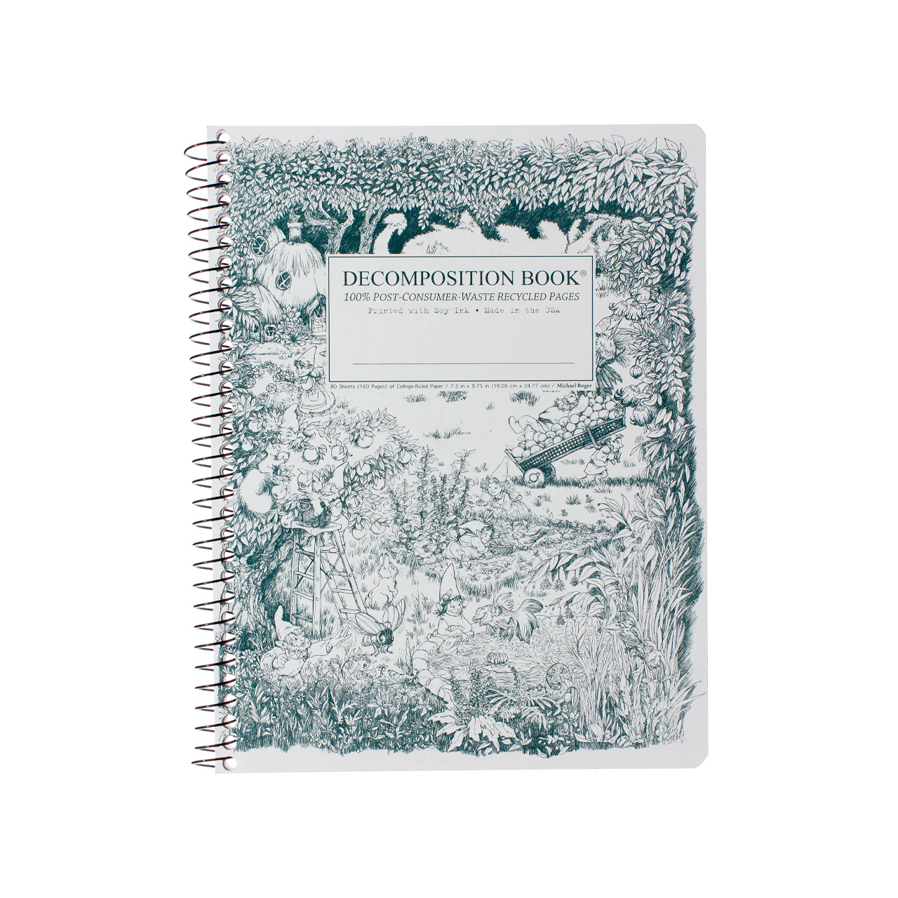 Gardening Gnomes Large Spiral Notebook