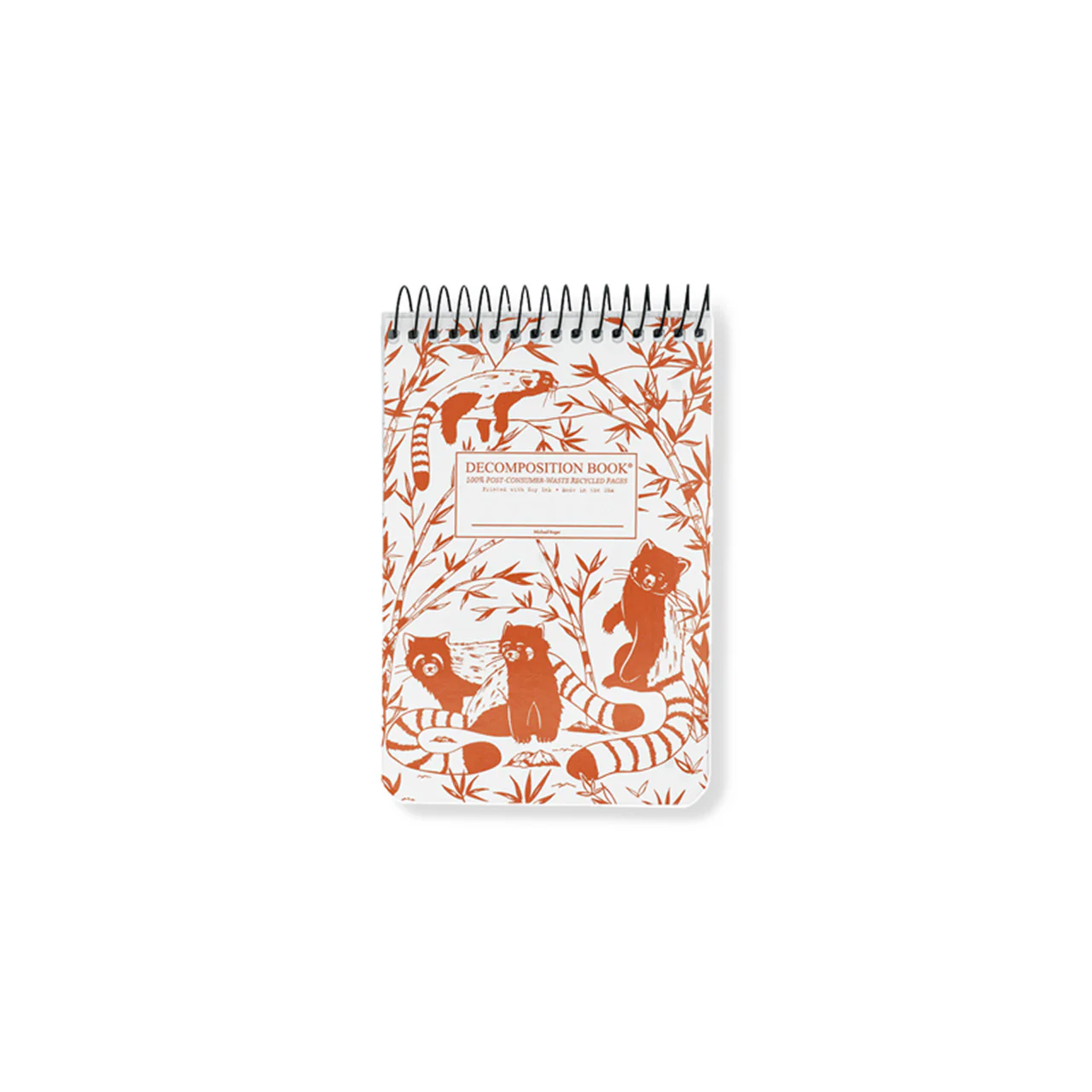 Red Pandas Pocket Spiral Notepad