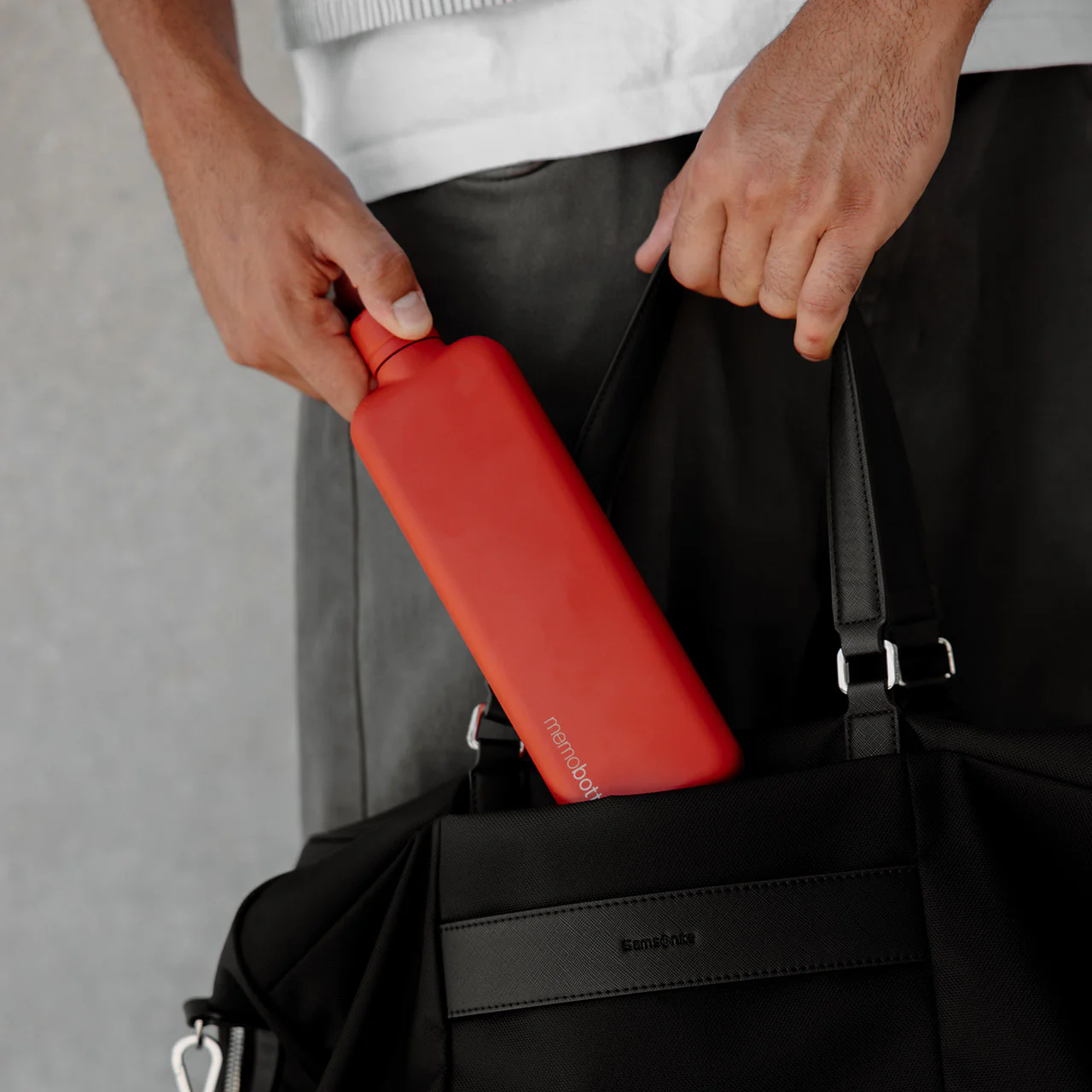 Slim Red Maple Stainless Steel Drink Bottle - Image 2