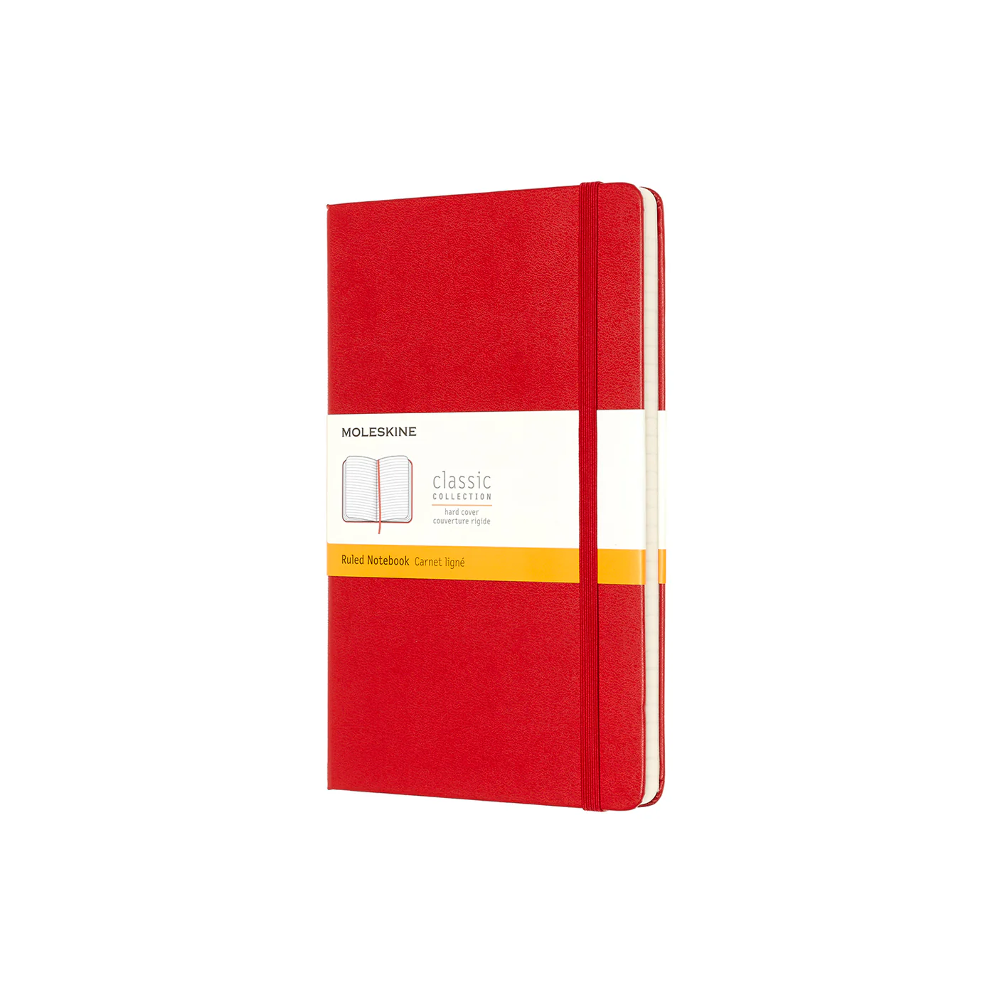 Classic Large Hard Cover Notebook Ruled Scarlet Red