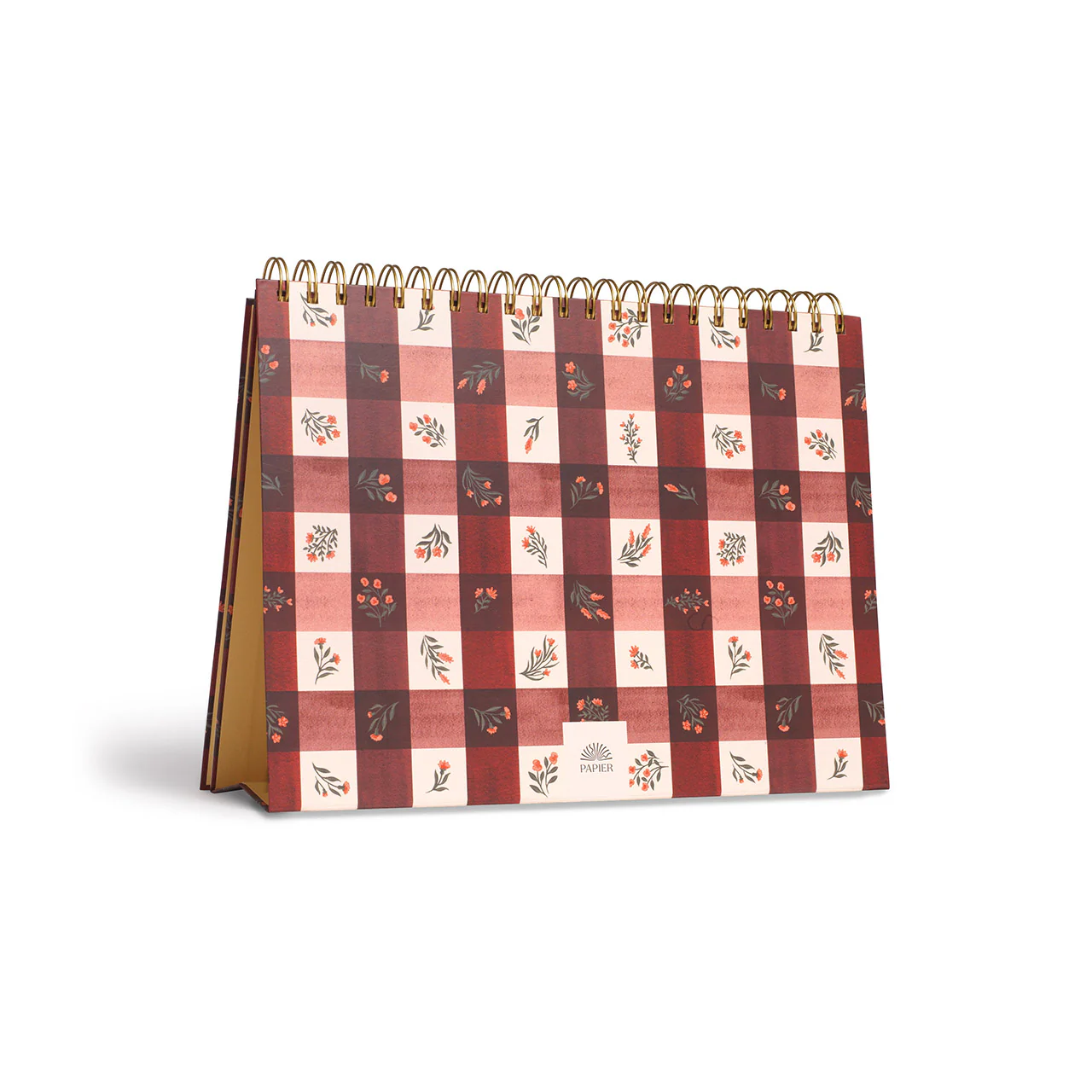 Floral Gingham Spiral Top Monthly Desk Pad A5 - Image 2