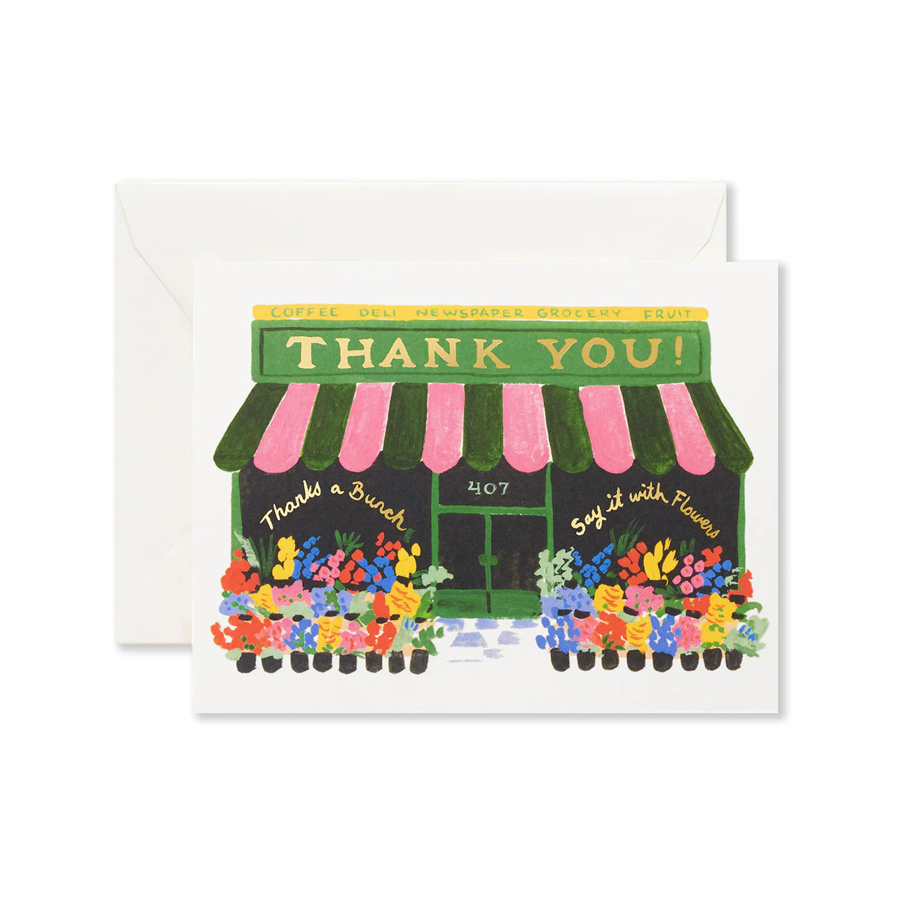 Flower Shop Thank You Greeting Card