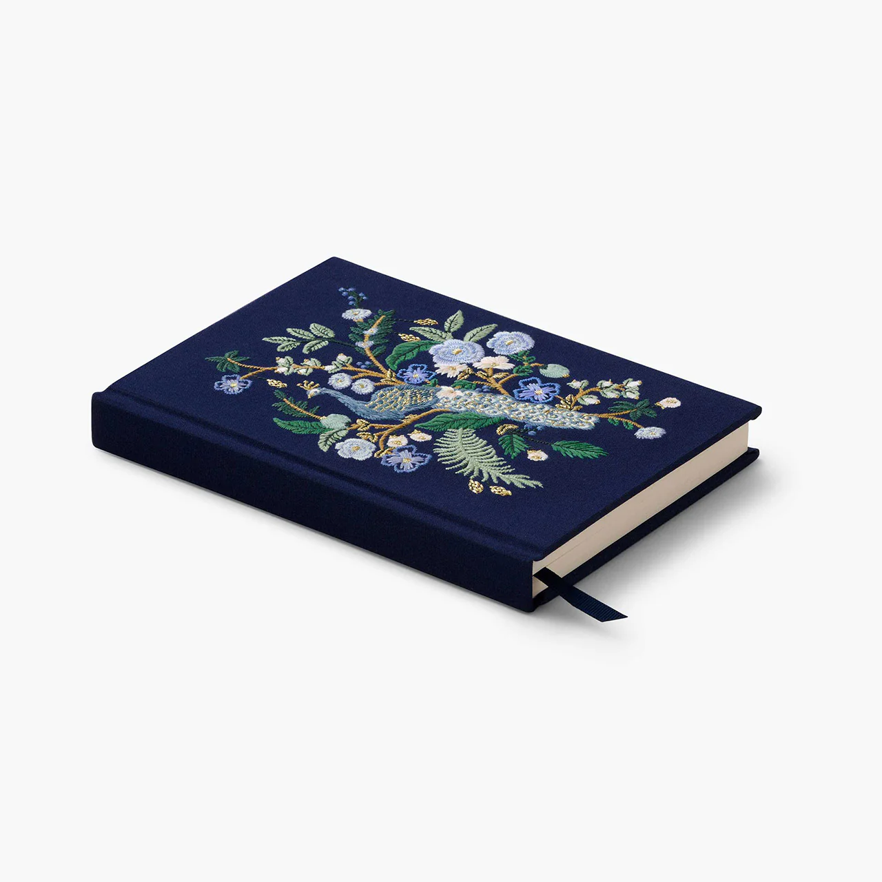 Peacock Embroidered Fabric Journal - Image 3