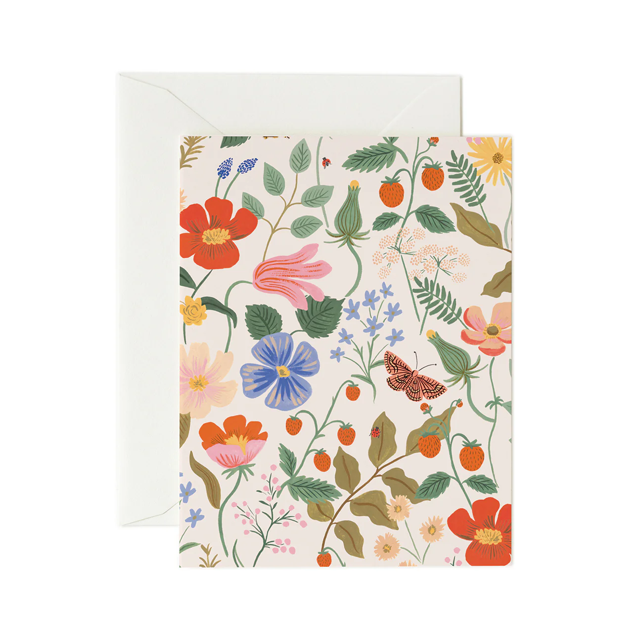 Strawberry Fields Cream Greeting Card