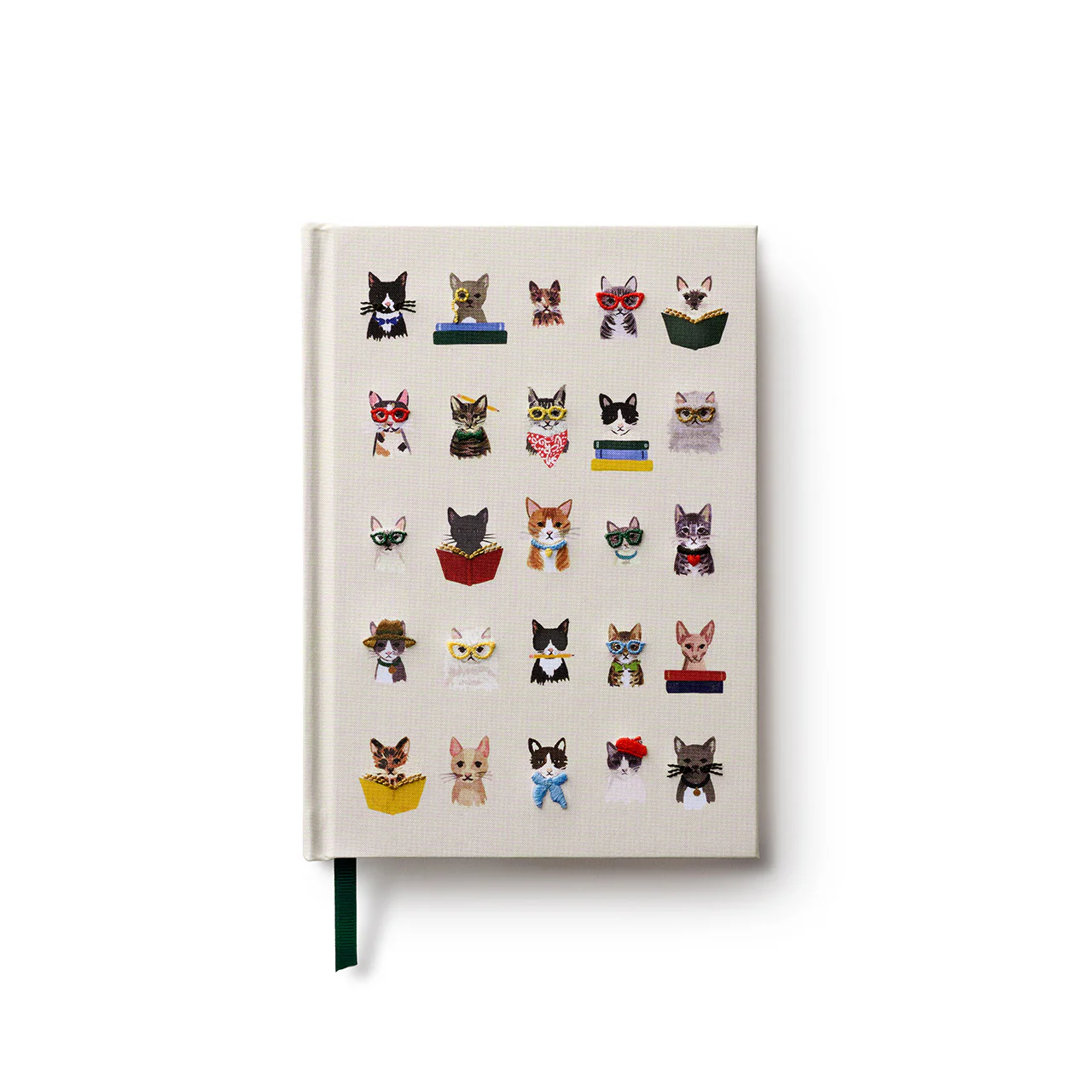 Studious Cats Embroidered Fabric Journal