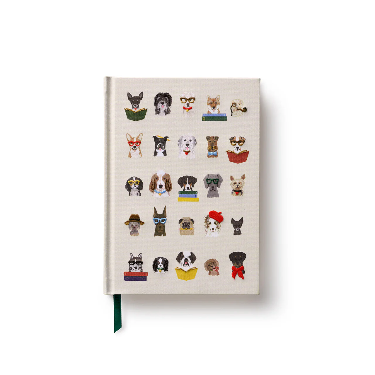Studious Dogs Embroidered Fabric Journal