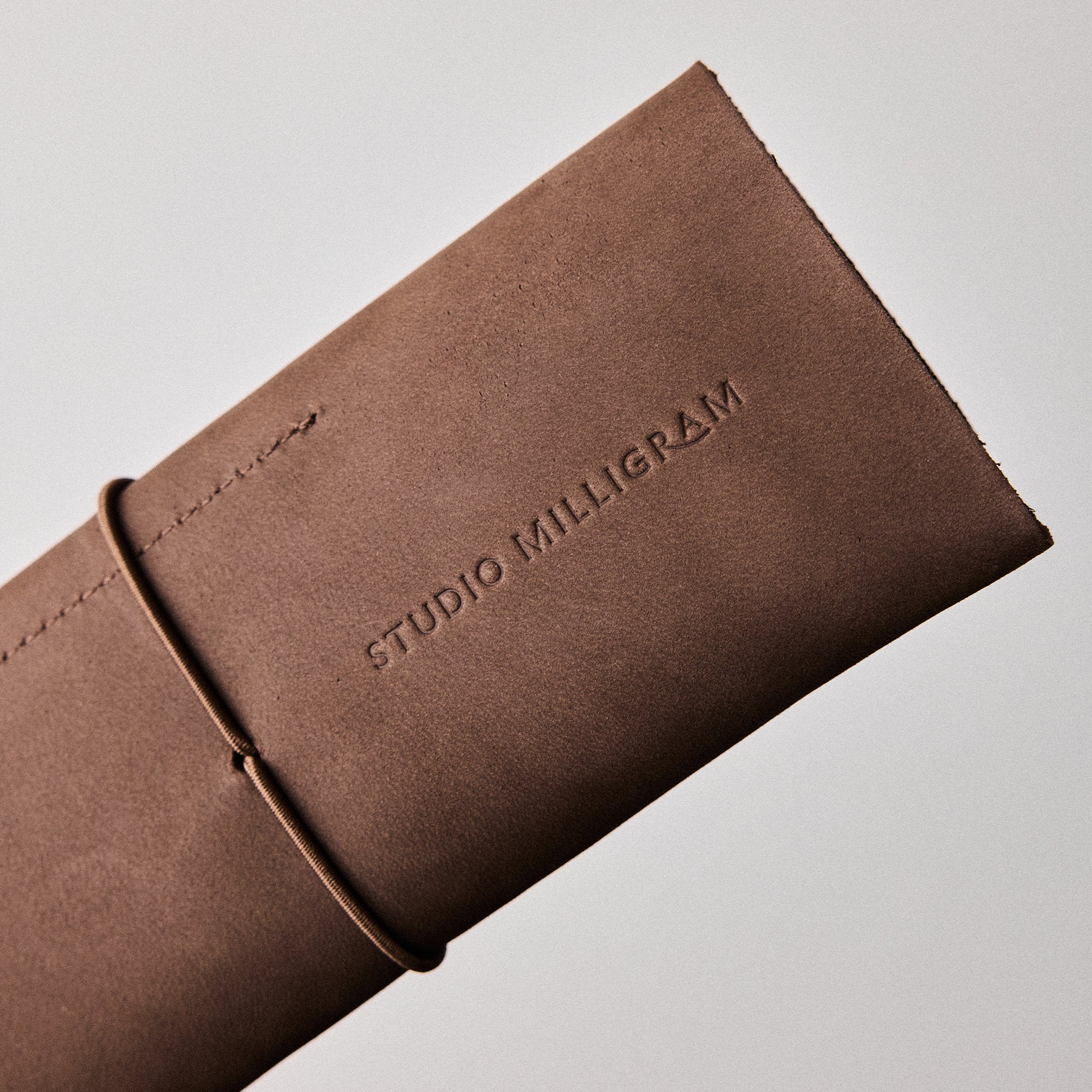 Chocolate Nubuck Leather Pen Case - Image 2