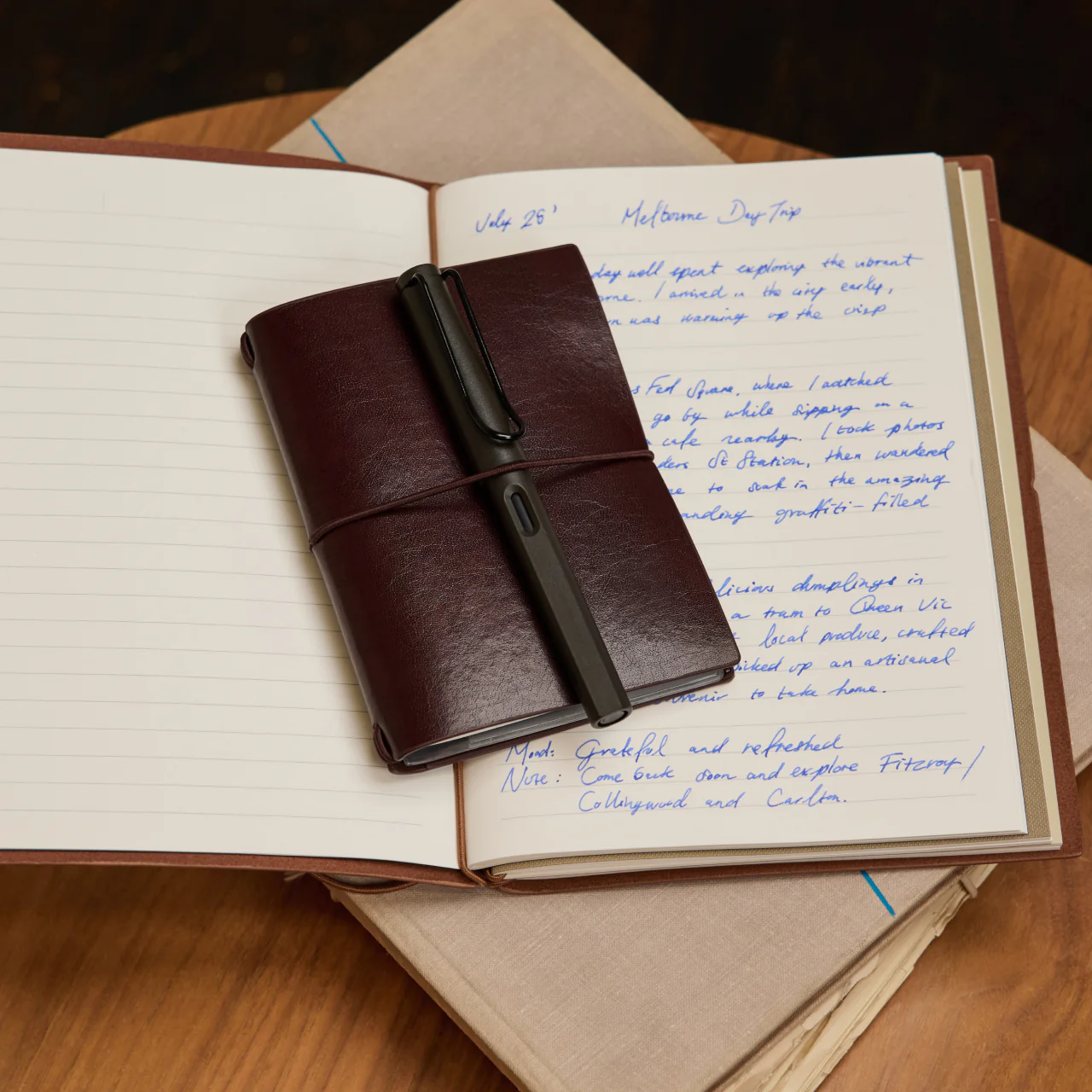 Refillable Leather Journal Set Passport B7 - Image 3