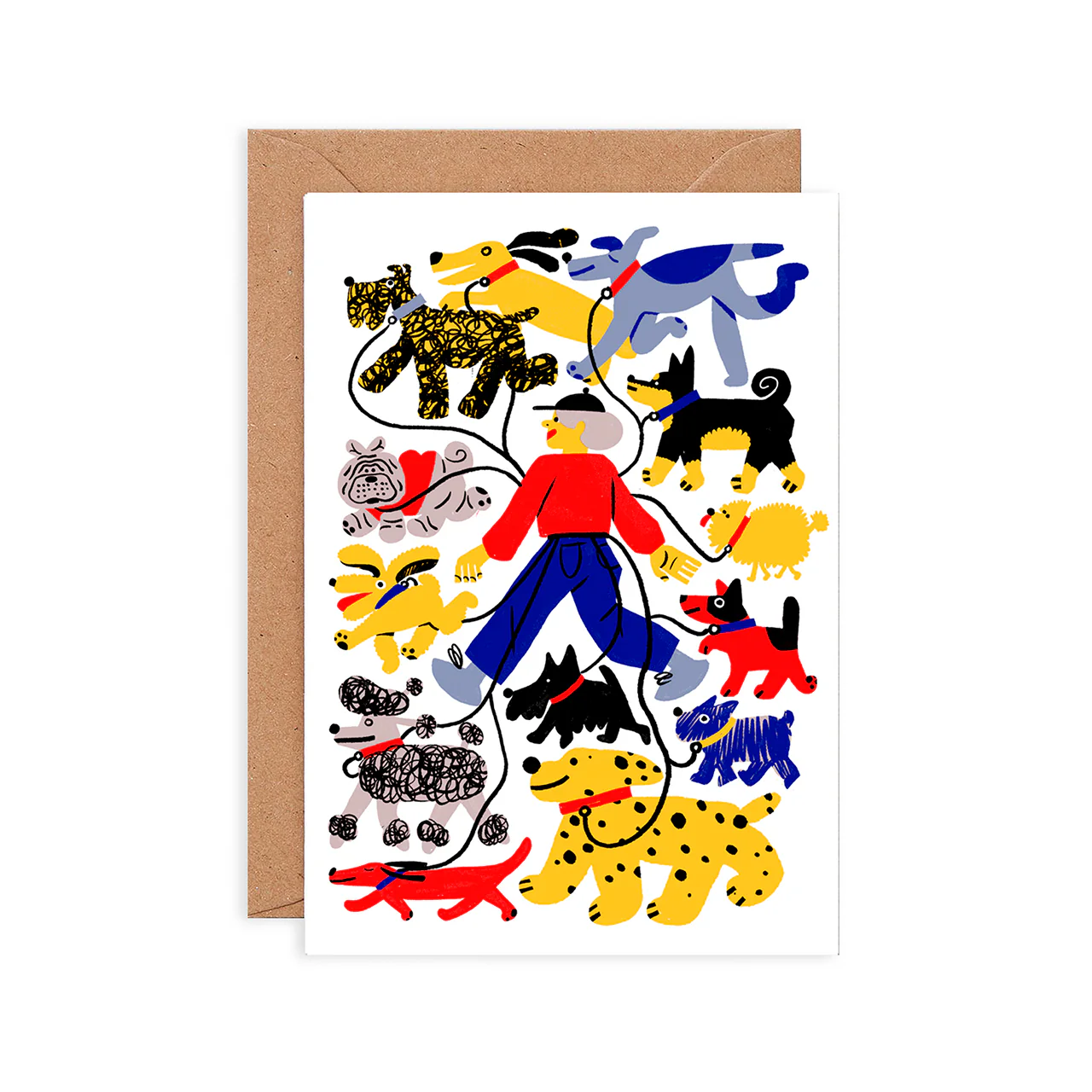 Dog Walker Greeting Card